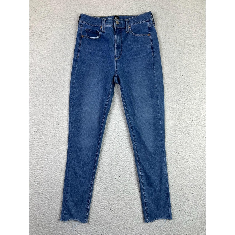 Gap Sculpt True Skinny Jeans Womens 0 Blue Medium Wash Mid Rise Stretch Denim‎